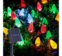 Leisure world 50 Led C6 Solar Outdoor Christmas Light, 8 Modes 23FT Strawberry String Lights,Fairy Lights Operated Waterproof for Garden, Yard, Party, Christmas Tree Decorations
