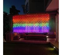 Leisure world Rainbow String Lights 6.6ft x 3.3ft, 384 LED Flag for Outside, Waterproof Pride Decorations Flag Lights Outdoor, 8 Modes Rainbow Fairy Lights for Yard Garden