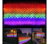 Leisure world Rainbow String Lights 6.6ft x 3.3ft, 384 LED Flag for Outside, Waterproof Pride Decorations Flag Lights Outdoor, 8 Modes Rainbow Fairy Lights for Yard Garden