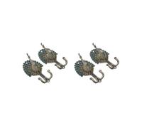 Leisurealeaneag 2 Set 1 Pair Peacock Double Metal Clothes Towel Bag Wall Hanger DIY Hook - Bronze