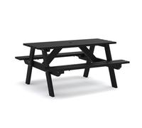 Leisurebench Eco 6 Seat Harry Recycled Plastic A-Frame Picnic Table 145Cm - Black