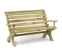 Leisurebench Lilly 2 Seat Wooden Ergonomic 125Cm Garden Bench With Arms - Durable Dip Treated Pine
