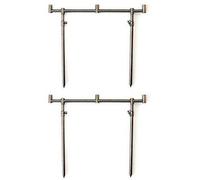 leisurelite Double 3 Rod 2x stainless steel 40cm goal post Buzz Bar & 4 bank sticks 20-35cm Stainless steel Bank sticks.