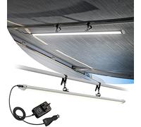 LeisureLUX Awning Lights for Caravan - Motorhome - Campervan, Camping 12V LED Lighting | Waterproof | Inc Mains & Car Power Plugs | 1.1M Long Strip Light | Caravan Outside Lights - Made in The UK