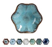 Leisuremix Coffee Spoon Rest for Coffee Bar, Small Ceramic Spoon Rest for Stove Top, Lotus-Leaf Spoon Holder for Kitchen Counter, Utensil Rest Spatula Rest Ladle Holder Tong Rest Turqoise