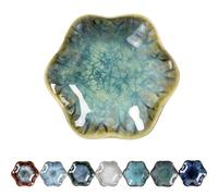 Leisuremix Coffee Spoon Rest for Coffee Bar, Small Ceramic Spoon Rest for Stove Top, Lotus-Leaf Spoon Holder for Kitchen Counter, Utensil Rest Spatula Rest Ladle Holder Tong Rest Crystal Green