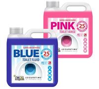LeisureTime Conc. Pink and Blue Caravan Toilet Fluid, 25 Treatments - Formaldehyde Free, Septic Tank Safe Toilet Cleaner Liquid for Cassette, Motorhome and Portable Toilets - Caravan Toilet Chemicals