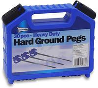 Leisurewize - 30-Piece Heavy Duty Hard Ground Peg Set - Tent Stakes with Plastic Handles, Tent Accessories |
