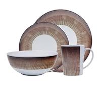 Leisurewize Camping Melanine Dinner Set 16pc Stone - 100% Melamine
