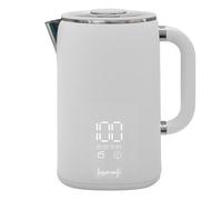 Leisurewize - Electric Kettle with Touch-Control LED Display, 1.7L Grey Mains Kettle with Adjustable Keep-Warm Function, Stainless Steel Interior, 360° Swivel Base & Auto Shut-Off