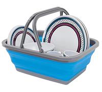 Leisurewize - Folding/Collapsible Washing Bowl with Handle - Lightweight, Space Saving Bowl - Camping and Caravanning Bowl