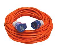 Leisurewize - Heavy Duty 230v Caravan Site Extension Lead, Bright Orange - Camping Mains Hook Up Cable (10 Metre)