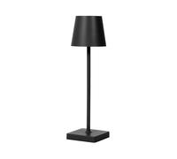Leisurewize - Lucia Black Table Lamp, Rechargeable LED Bedside Lamp with Touch Control, Portable USB Table Light, Adjustable Height, IP44 Indoor & Outdoor Use