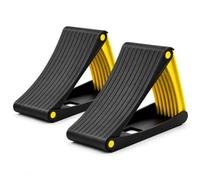 Leisurewize - Pack of 2 Folding Heavy Duty Wheel Chocks - Portable Metal Wheel Chock for Caravans, Motorhomes, Trailers, Cars & Vans, Compact Fold Flat Design LW570