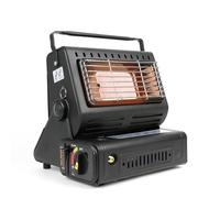 Leisurewize - Outdoor Portable Gas Butane Heater w/Folding Stove | 1.3kW Camping Heater + Stove with Easy Carry Handle | Outdoor Cooking Stove Folding Heater | Temperature Control Auto Ignite LW711