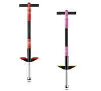 Leitee 2 Pack Pogo Stick for Kids Age 6 and Up, Suitable for 40-80 lbs, Soft Foam Jump Stick, Pogo Stick for Beginners Kids Exercise Body Balance Keep Healthy (Red and Rose Pink)