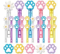 Leitee 36 Pieces Blue Dog Bubble Wands Blue Paw Party Favors Mini Daisy Bubble Wands 5 Styles for Pet Themed Birthday Decor Party Goodie Bag Filler