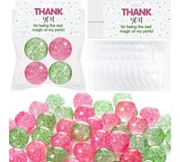 Leitee 48 Pcs Pink Green Witch Party Favors Glitter Bounce Balls 30 mm Rubber Balls Bulk Pastel Princess Birthday Party Gifts for Goodie Bags Stuffers Pinata Fillers Prizes