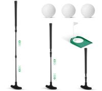Leitee 5 Pcs Adjustable Golf Putter Set with Balls, Two-Way Mini Golf Putter, Putting Cup, Adjustable Training Club Set for Right or Left Handed Golfers Men Women Youth Junior (Black)