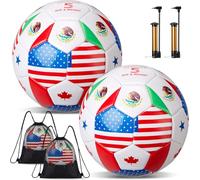 Leitee 6 Pack Size 5 World Flag Soccer Ball 2026 Country Flag Training Soccer Ball with Pump Needles and Storage Bag for Adult Team Practice Club Events Sports Party Gifts