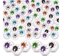Leitee 60 Pcs Halloween Eyeballs Plastic Scary Eye Balls Realistic Table Tennis Eyeballs Horror Props Fake Colorful Table Tennis Ball for Adult Halloween Party Terror Props Decor (Colorful,1.3 Inch)