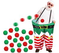 Leitee Elf Pants Snowball Fight Toss Game Red and Green Christmas Fake Snowball Activity Christmas Party Activities for Families Yard Outdoor and Indoor Games Set