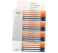 Leitz 1-20 Index, A4, PC Printable, Heavy Duty Plastic, Extra Wide, White/Multi-Coloured, 12960000