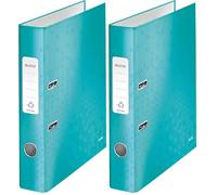 Leitz 10060051 A4 50 mm Wow 180 Lever Arch Files - Ice Blue (Pack of 2)