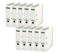 Leitz 10101001 180 Degrees Plastic Lever Arch File A4 80 mm - White, Pack Of 10