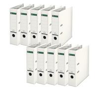 Leitz 10101001 180 Degrees Plastic Lever Arch File A4 80 mm - White, Pack of 10