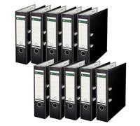 Leitz 10101095 180 Degrees Plastic Lever Arch File A4 80 mm - Black, Pack of 10