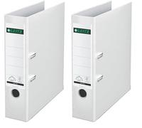 Leitz 10105001 A4 File 180 Degree Wide Plastic with Slotted Cover - White (Pack of 2)