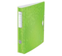 Leitz 11070054 A4 Lever Arch File Active, Curved Spine 65 mm Width, Elastic Fastening, Light Polyfoam, WOW Range, Green