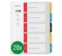 Leitz 12400000 Cosy Series PC Writeable Index A4 Format Pack of 20 1-5 Robust Multicoloured