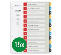 Leitz 12480000 Cosy Series 15 Pack 1-12 PC Writeable Index Dividers A4 Size Heavy Duty Multicolour