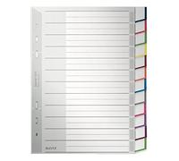 Leitz 12750000 Plastic Index Blank A5 Polypropylene - Grey, 12 Sheets