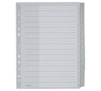 Leitz 12760000 Plastic Index Blank A4 Polypropylene 15 Sheets Grey