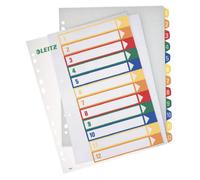 Leitz 12940000 Index A4 Maxi Printable 1-12 Polypropylene Multicol...