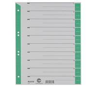 Leitz 16523055 A4 Cardboard Separator Sheets Coloured Print Green 25-Pack