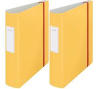 Leitz 180 Active Lever Arch File, 500 Sheet Capacity, 82 mm Spine, Cosy Range, A4, Warm Yellow, 10380019 (Pack of 2)