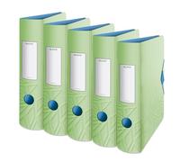 Leitz 180° Active Urban Chic A4 Lever Arch File, Green, Curved Spine 82mm Width, Elastic Fastening, Light polyfoam, Urban Chic, 11160050