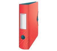 Leitz 180° Active Urban Chic A4 Lever Arch File, Red, Curved Spine 82mm Width, Elastic Fastening, Light polyfoam, Urban Chic, 11160020