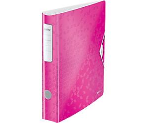 Leitz 180° Active WOW Narrow Lever Arch File A4 60 mm Pink 2 Rings 1107 Polyfoam Portrait Pack of 5