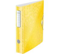 Leitz 180° Active WOW Narrow Lever Arch File A4 60 mm Yellow 2 Rings 1107 Polyfoam Portrait Pack of 5