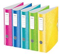 Leitz 180° Active WOW Wide Lever Arch File A4 82 mm Assorted 2 Rings 1106 Polyfoam Portrait Pack of 5