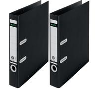 Leitz 180° Lever Arch File, A4, 50mm Spine Width, 100% Recyclable, Eco Friendly, Premium Quality, Recycle Range, 10190095, Black (Pack of 2)