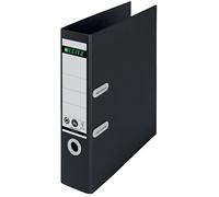 Leitz 180° Lever Arch File, A4, 80mm Spine, Recycle Black | 180° For 50% wider opening and 20% faster filing; Up to 600 A4 sheets (80gsm) capacity; For work, school or home
