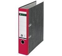 Leitz 180° Lever Arch File Classic Marbled, CO2 neutral, 100% Recycled Card, 10805025, Red