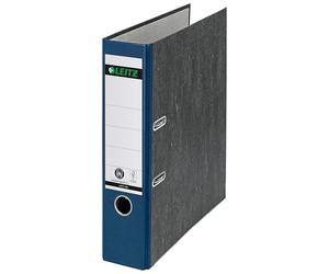 Leitz 180° Lever Arch File, Classic Marbled, CO2 neutral, 100% Recycled Card, 10805035, Blue