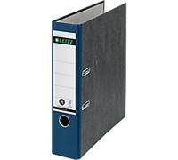 Leitz 180° Wide Lever Arch File A4 82 mm Blue 2 Rings 1080 Cardboard Marbled Portrait